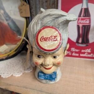Coca-Cola Cast Iron Bank with Blue and Red Accents